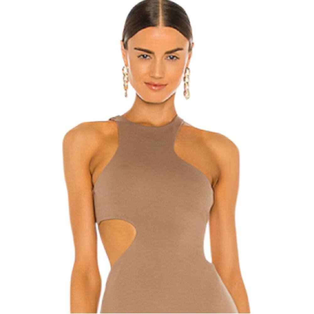 Michael Costello Revolve Rylan Midi Dress in Taupe Size XS NWT - Picture 7 of 11